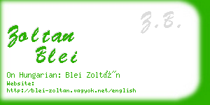 zoltan blei business card
